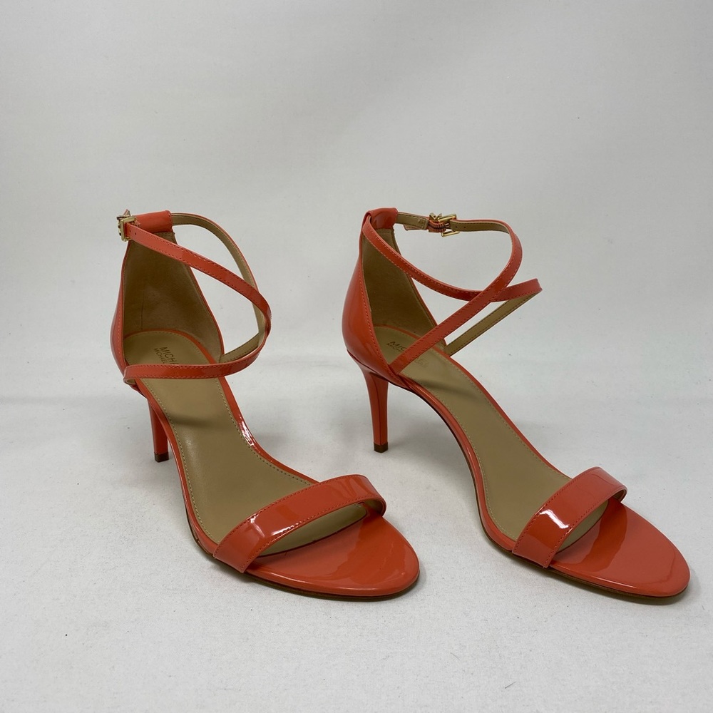 Michael Kors Coral Patent Leather Strappy Heels size 10